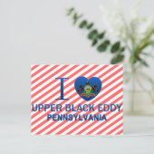 I Liebe Upper Black Eddy, PA Postkarte (Stehend Vorderseite)
