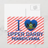 I Liebe Upper Darby, PA Postkarte (Vorne/Hinten)