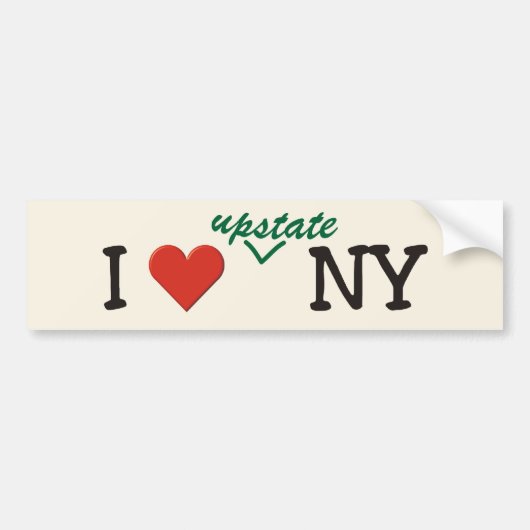 I Liebe UPSTATE NY Autoaufkleber (Vorne)