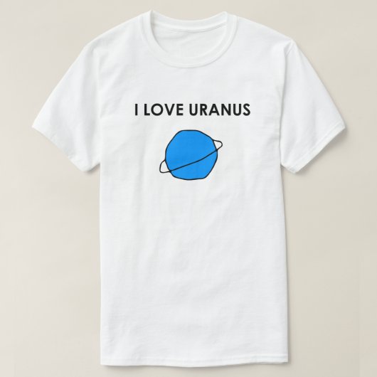 I LIEBE URANUS Heart Space Planets Astronomie Ster T-Shirt (Design vorne)