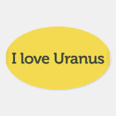 I Liebe Uranus Ovaler Aufkleber (Vorderseite)