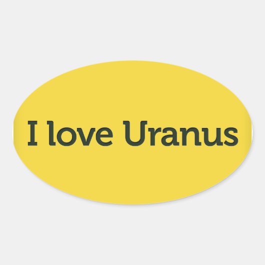 I Liebe Uranus Ovaler Aufkleber (Vorderseite)