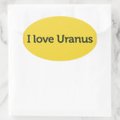 I Liebe Uranus Ovaler Aufkleber (Tasche)