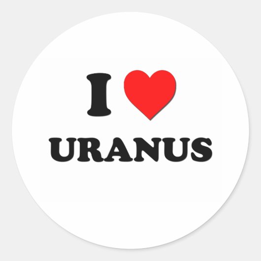 I Liebe Uranus Runder Aufkleber (Vorderseite)