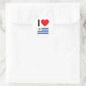 i Liebe uruguay Runder Aufkleber (Tasche)