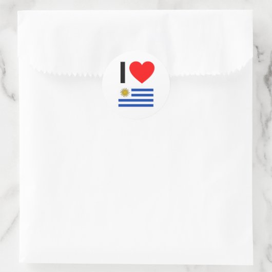 i Liebe uruguay Runder Aufkleber (Tasche)