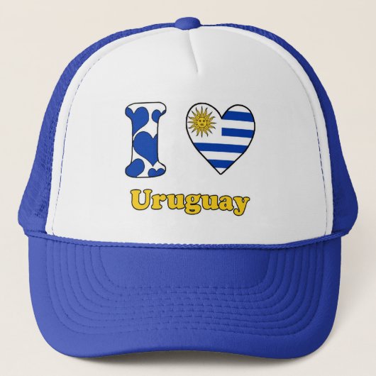 I Liebe Uruguay Truckerkappe (Vorderseite)