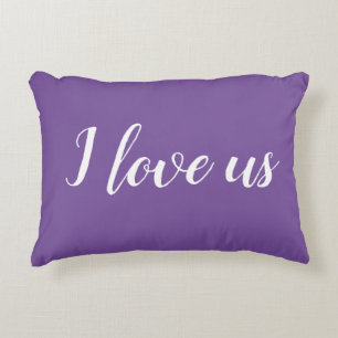 "I Liebe us" auf dem Hübschen Lila Akzent Pillow Dekokissen