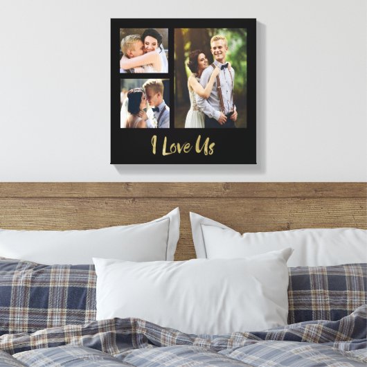 I Liebe Us Gold Script Hochzeitsschulung Leinwand (Insitu (Schlafzimmer))