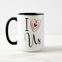 "I Liebe Us" mit Red Watercolor Heart, Typografie