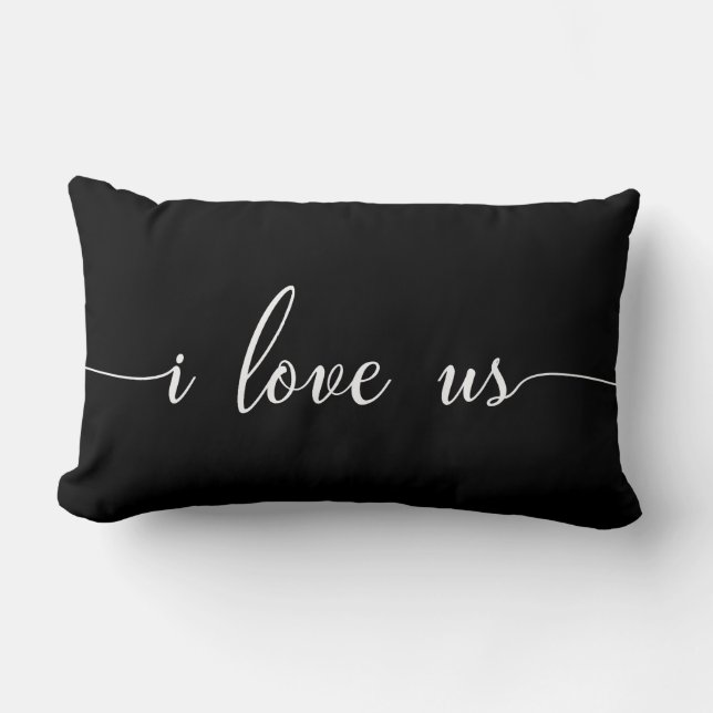 I Liebe Us Pillow Moderne Skripte Lendenkissen (Vorderseite)