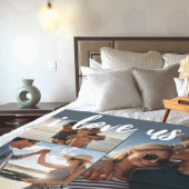 I Liebe us Script Foto Blau und Weiß Fleecedecke