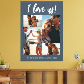 I Liebe us Script Foto Blau und Weiß Leinwanddruck (Insitu (Wohnzimmer))