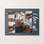 I Liebe us Script Foto Blau und Weiß Puzzle (Horizontal)