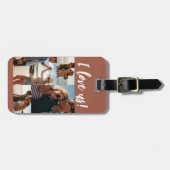 I Liebe us Script Foto Collage Terracotta Gepäckanhänger (Vorderseite horizontal)