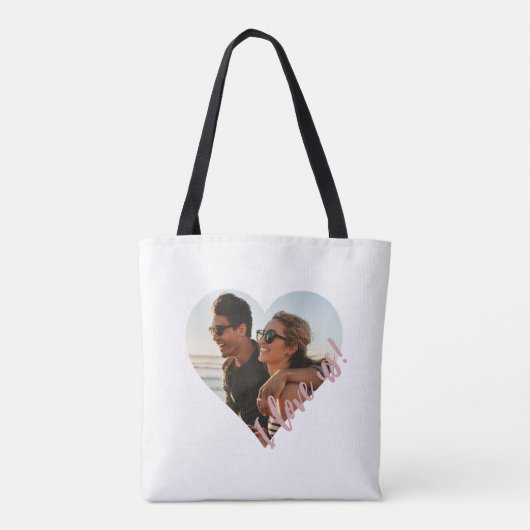 I Liebe us Script Foto Heart Pink Tasche (Rückseite)