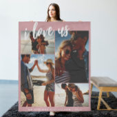 I Liebe us Script Foto Rosa und Weiß Fleecedecke