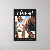 I Liebe us Script Foto Schwarz-Weiß Leinwanddruck (Vorderseite)