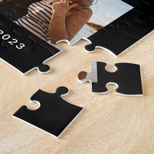 I Liebe us Script Foto Schwarz-Weiß Puzzle (Seite)