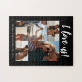 I Liebe us Script Foto Schwarz-Weiß Puzzle (Horizontal)