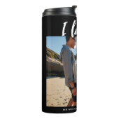 I Liebe us Script Foto Schwarz-Weiß Thermosbecher (Nach links gedreht)