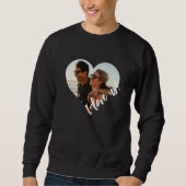 I Liebe us Script Heart Foto Black Sweatshirt (Vorderseite)