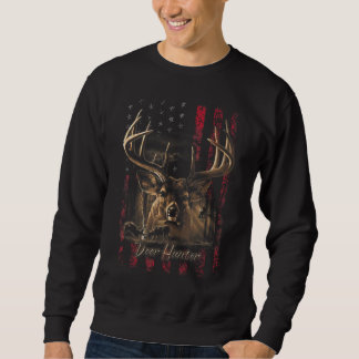 I LIEBE USA - Amerikanische Flagge und Hirschjäger Sweatshirt