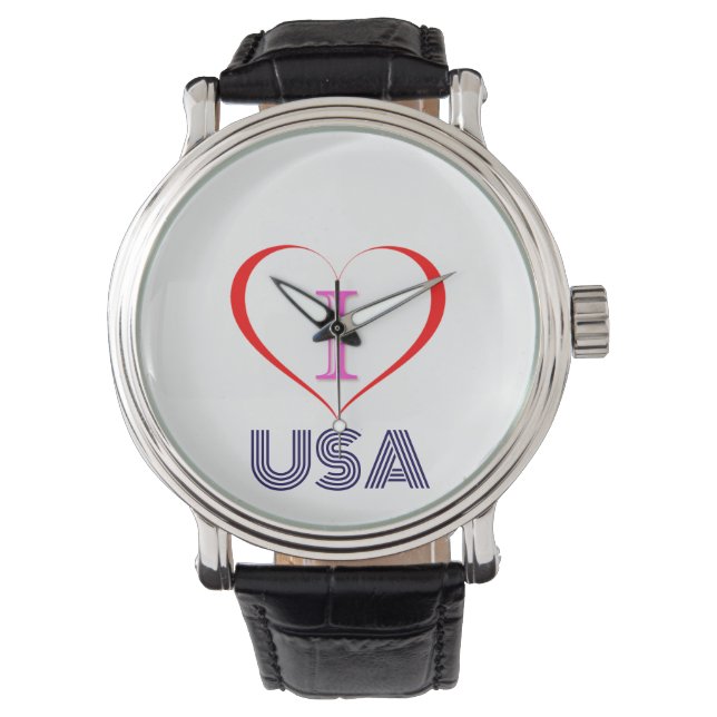 I LIEBE USA ARMBANDUHR (Vorderseite)