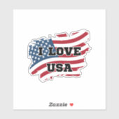 I LIEBE USA AUFKLEBER (Blatt)