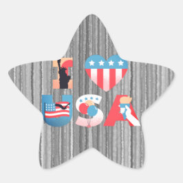 I LIEBE USA Design Stern-Aufkleber