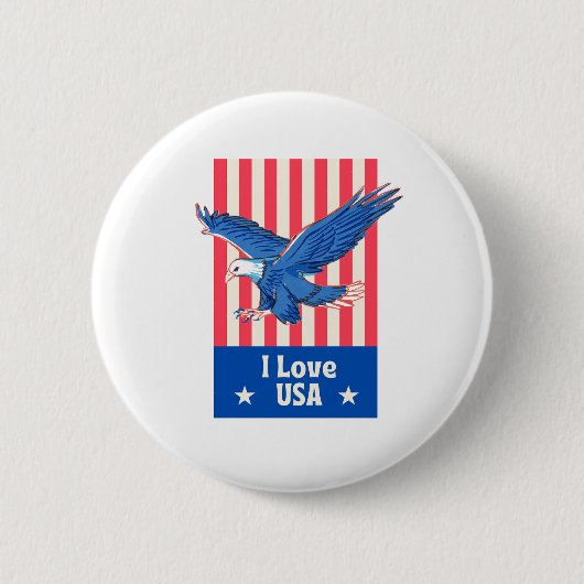 "I Liebe USA" Eagle Flag Design Button (Vorderseite)