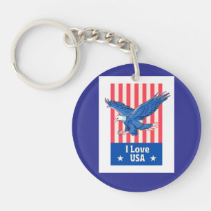 "I Liebe USA" Eagle Flag Design Schlüsselanhänger
