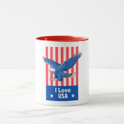 "I Liebe USA" Eagle Flag Design Tasse (Zentrum)
