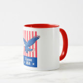 "I Liebe USA" Eagle Flag Design Tasse (VorderseiteRechts)