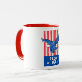 "I Liebe USA" Eagle Flag Design Tasse (Vorderseite Links)