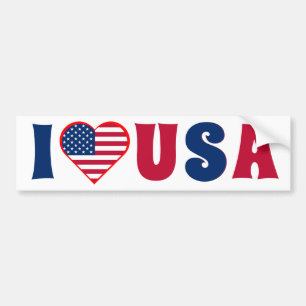 I Liebe USA Flagge Rot weiß und blau Autoaufkleber