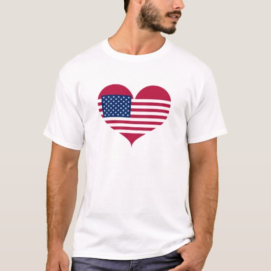 I Liebe USA-Flagge T-Shirt (Vorderseite)
