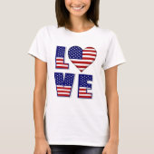 I Liebe USA Hecht American Flag Zitat Frauen T-Shirt (Vorderseite)