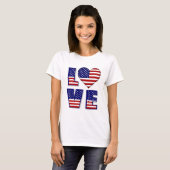 I Liebe USA Hecht American Flag Zitat Frauen T-Shirt (Vorne ganz)