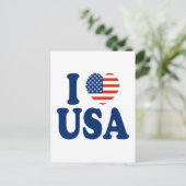 I Liebe USA Herzdesign Postkarte (Stehend Vorderseite)