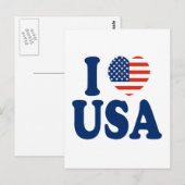 I Liebe USA Herzdesign Postkarte (Vorne/Hinten)