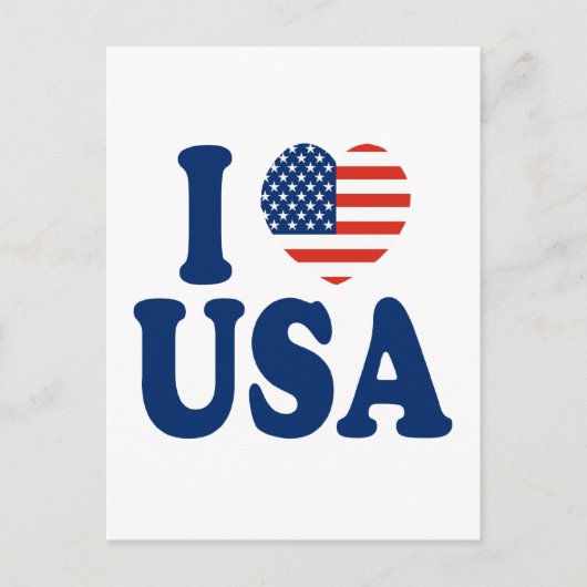 I Liebe USA Herzdesign Postkarte (Vorderseite)