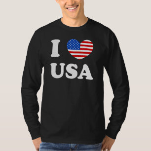 I Liebe USA Ich höre US Flagge Patriotic 4. Ju T-Shirt