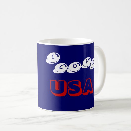 I LIEBE-USA-KAFFEE-TASSE KAFFEETASSE (VorderseiteRechts)