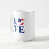 I LIEBE USA KAFFEETASSE (Vorderseite Links)