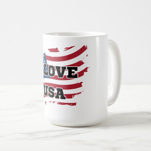 I LIEBE USA KAFFEETASSE (VorderseiteRechts)