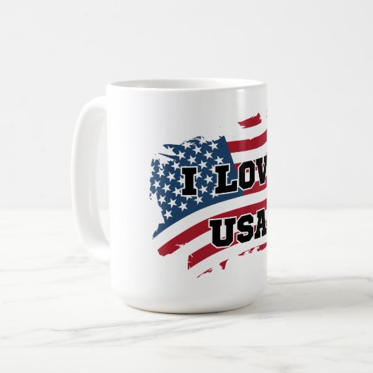 I LIEBE USA KAFFEETASSE (Vorderseite Links)
