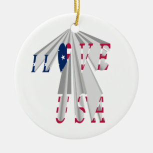 I LIEBE USA KERAMIK ORNAMENT