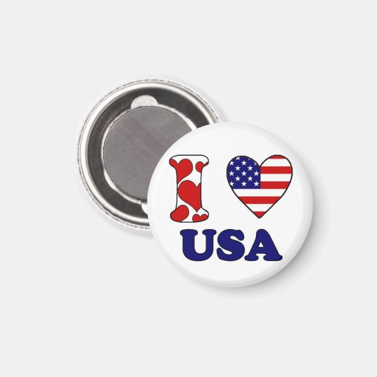 I Liebe USA Magnet (Vorderseite/Rückseite)