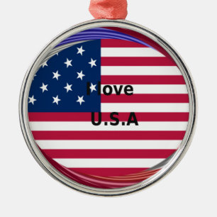 I LIEBE USA ORNAMENT AUS METALL